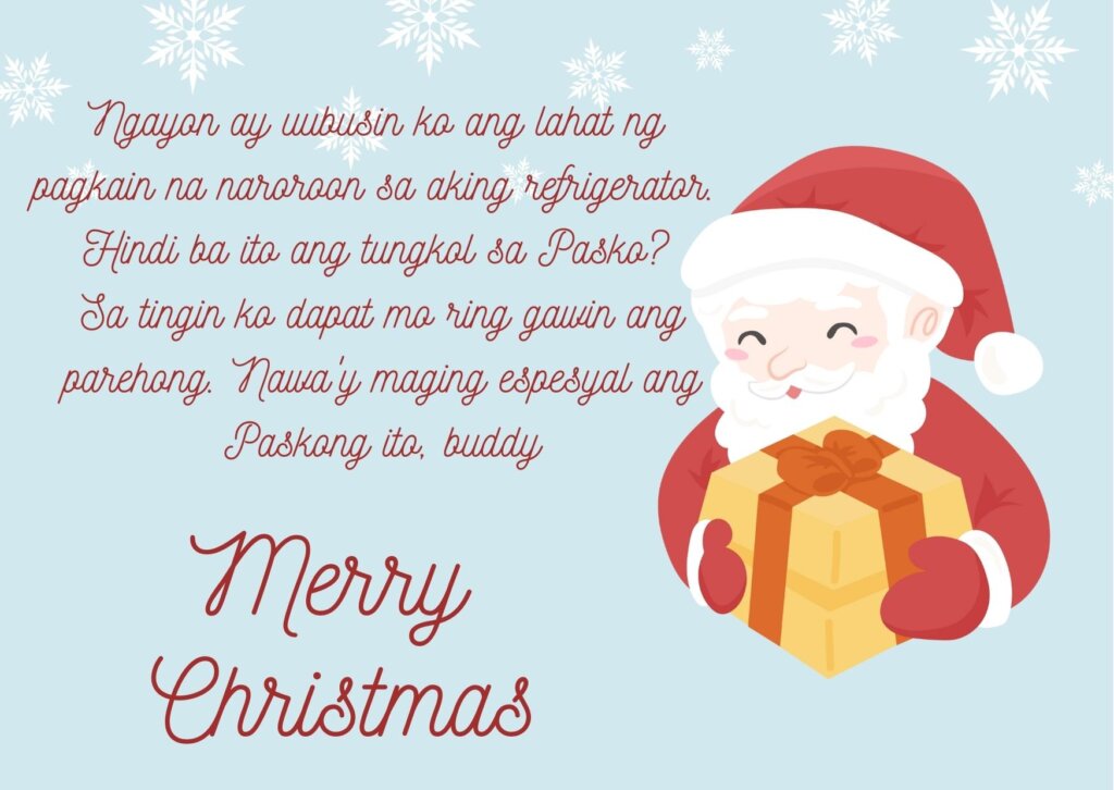 wishing merry Christmas to friend