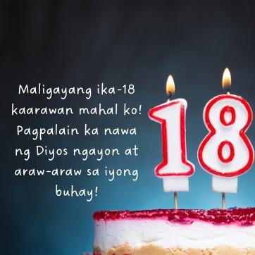 18th birthday wish Maligayang ika-18 kaarawan mahal ko!